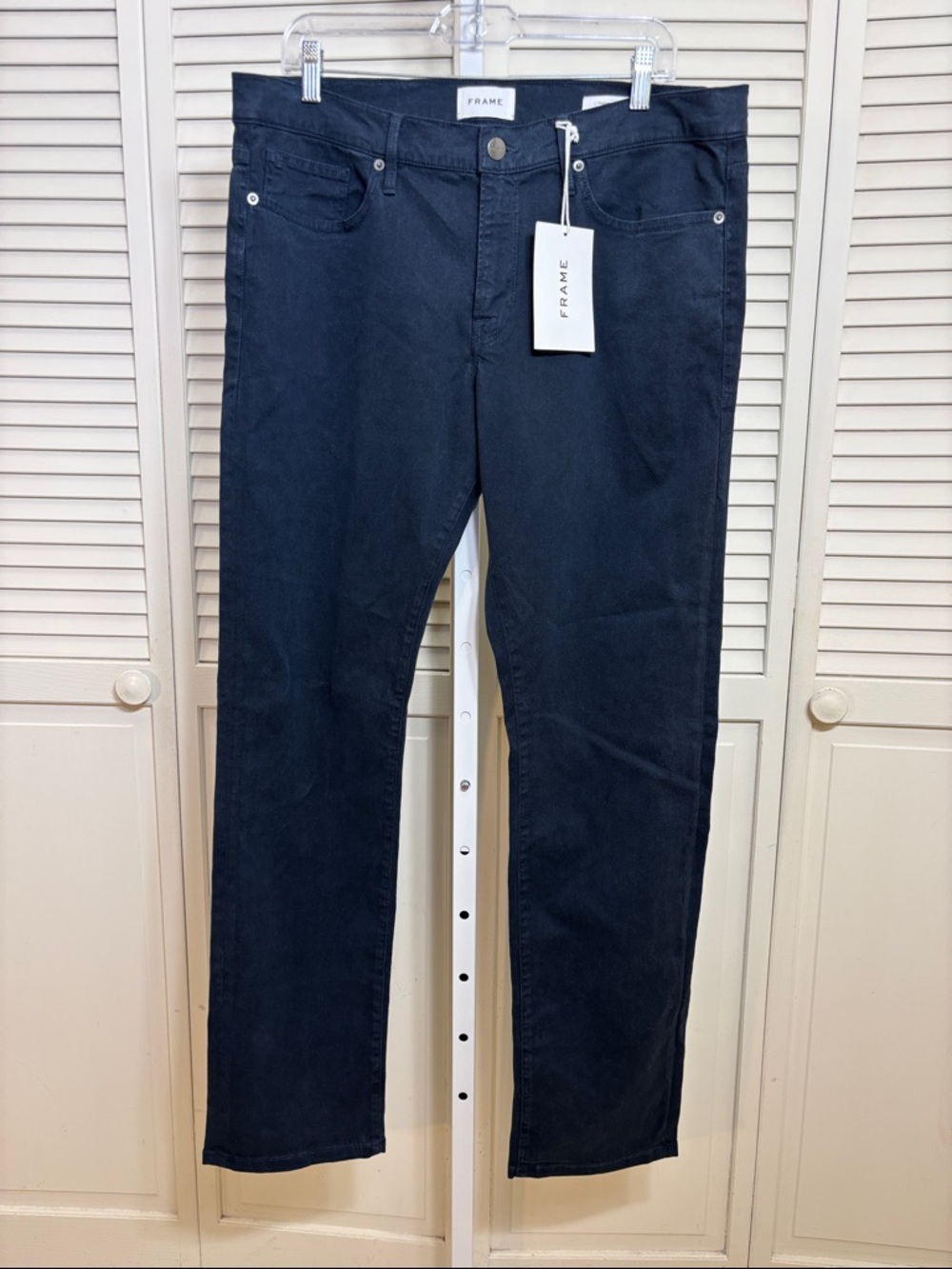 NWT Frame L'Homme Slim Brushed Twill Jeans Navy Blue Size 36